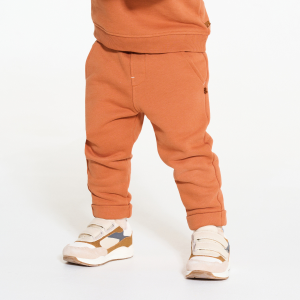 بنطلون رياضي من الصوف الناعم باللون البرتقالي للأطفال الرضّع